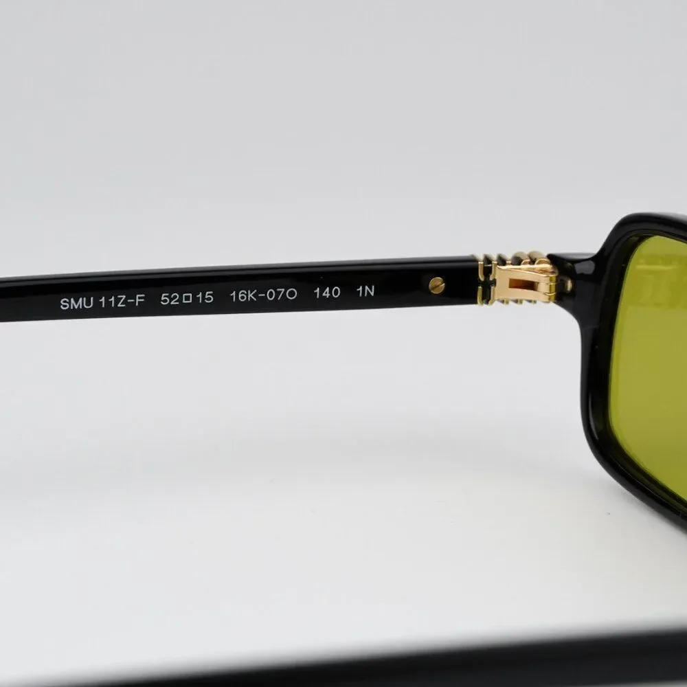 NEW Miu Miu MU11ZSF 16K07O Black Olive Green Rectangle Unisex Sunglasses